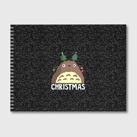 Альбом для рисования с принтом Totoro Christmas , 100% бумага
 | матовая бумага, плотность 200 мг. | Тематика изображения на принте: anime | christmas | moon | myneighbortotoro | night | totoro | xmas | аниме | канта | кодомо | котобус | кусакабэ | мэй | рождество | сусуватари | тацуо | тоторо | хаяомиядзаки | ясуко