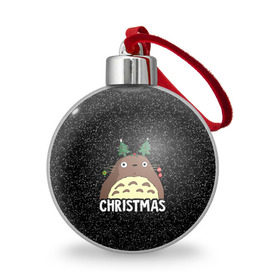 Ёлочный шар с принтом Totoro Christmas , Пластик | Диаметр: 77 мм | anime | christmas | moon | myneighbortotoro | night | totoro | xmas | аниме | канта | кодомо | котобус | кусакабэ | мэй | рождество | сусуватари | тацуо | тоторо | хаяомиядзаки | ясуко