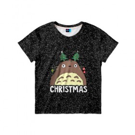 Детская футболка 3D с принтом Totoro Christmas , 100% гипоаллергенный полиэфир | прямой крой, круглый вырез горловины, длина до линии бедер, чуть спущенное плечо, ткань немного тянется | Тематика изображения на принте: anime | christmas | moon | myneighbortotoro | night | totoro | xmas | аниме | канта | кодомо | котобус | кусакабэ | мэй | рождество | сусуватари | тацуо | тоторо | хаяомиядзаки | ясуко