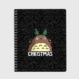 Тетрадь с принтом Totoro Christmas , 100% бумага | 48 листов, плотность листов — 60 г/м2, плотность картонной обложки — 250 г/м2. Листы скреплены сбоку удобной пружинной спиралью. Уголки страниц и обложки скругленные. Цвет линий — светло-серый
 | anime | christmas | moon | myneighbortotoro | night | totoro | xmas | аниме | канта | кодомо | котобус | кусакабэ | мэй | рождество | сусуватари | тацуо | тоторо | хаяомиядзаки | ясуко