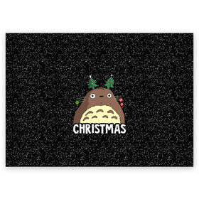 Поздравительная открытка с принтом Totoro Christmas , 100% бумага | плотность бумаги 280 г/м2, матовая, на обратной стороне линовка и место для марки
 | Тематика изображения на принте: anime | christmas | moon | myneighbortotoro | night | totoro | xmas | аниме | канта | кодомо | котобус | кусакабэ | мэй | рождество | сусуватари | тацуо | тоторо | хаяомиядзаки | ясуко