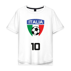 Мужская футболка хлопок Oversize с принтом Италия , 100% хлопок | свободный крой, круглый ворот, “спинка” длиннее передней части | 
