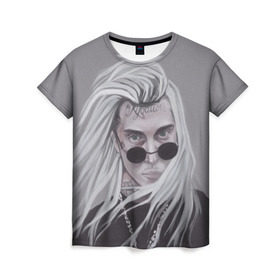 Женская футболка 3D с принтом Ghostemane , 100% полиэфир ( синтетическое хлопкоподобное полотно) | прямой крой, круглый вырез горловины, длина до линии бедер | ghostemane | ghostmane | rap | trap | гостмейн | реп | трэп