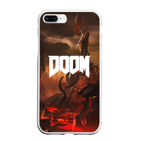 Чехол для iPhone 7Plus/8 Plus матовый с принтом DOOM , Силикон | Область печати: задняя сторона чехла, без боковых панелей | demon | devil | doom | doom vfr | evil | game | mars | red | демон | дум | игры | космос | красная планета | марс | пришельцы