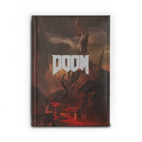 Обложка для автодокументов с принтом DOOM , натуральная кожа |  размер 19,9*13 см; внутри 4 больших “конверта” для документов и один маленький отдел — туда идеально встанут права | demon | devil | doom | doom vfr | evil | game | mars | red | демон | дум | игры | космос | красная планета | марс | пришельцы