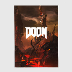 Постер с принтом DOOM , 100% бумага
 | бумага, плотность 150 мг. Матовая, но за счет высокого коэффициента гладкости имеет небольшой блеск и дает на свету блики, но в отличии от глянцевой бумаги не покрыта лаком | demon | devil | doom | doom vfr | evil | game | mars | red | демон | дум | игры | космос | красная планета | марс | пришельцы