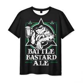 Мужская футболка 3D с принтом Battletoads , 100% полиэфир | прямой крой, круглый вырез горловины, длина до линии бедер | Тематика изображения на принте: ale | bastard | battle toads | toad | битва жаб | жаба | эль