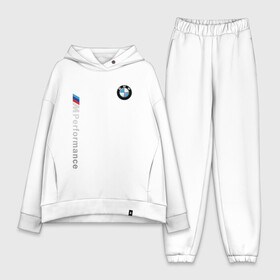 Женский костюм хлопок Oversize с принтом BMW M PERFORMANCE | БМВ ,  |  | auto | bmw | bmw performance | motorsport | sport | авто | автомобиль | автомобильные | бмв | бренд | марка | машины | моторспорт | спорт