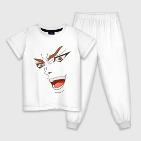 Детская пижама хлопок с принтом Dio Brando , 100% хлопок |  брюки и футболка прямого кроя, без карманов, на брюках мягкая резинка на поясе и по низу штанин
 | Тематика изображения на принте: dio | jojo | джо джо | дио