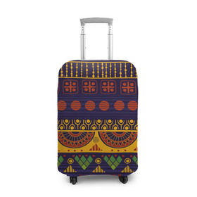 Чехол для чемодана 3D с принтом Африканский узор , 86% полиэфир, 14% спандекс | двустороннее нанесение принта, прорези для ручек и колес | africa | african pattern | background | pattern | texture | африка | африканский узор | текстура | узор | фигуры | фон