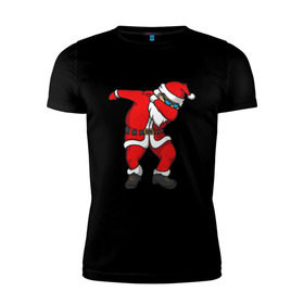 Мужская футболка премиум с принтом Dabbing Santa , 92% хлопок, 8% лайкра | приталенный силуэт, круглый вырез ворота, длина до линии бедра, короткий рукав | 