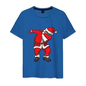 Мужская футболка хлопок с принтом Dabbing Santa , 100% хлопок | прямой крой, круглый вырез горловины, длина до линии бедер, слегка спущенное плечо. | Тематика изображения на принте: 