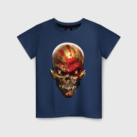 Детская футболка хлопок с принтом Five Finger Death Punch , 100% хлопок | круглый вырез горловины, полуприлегающий силуэт, длина до линии бедер | 5fdp | ffdp | five finger death punch | got your six | groove metal | metal | rock | skull | грув метал | рок