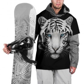 Накидка на куртку 3D с принтом Белый тигр , 100% полиэстер |  | 