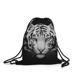Рюкзак-мешок 3D с принтом Белый тигр , 100% полиэстер | плотность ткани — 200 г/м2, размер — 35 х 45 см; лямки — толстые шнурки, застежка на шнуровке, без карманов и подкладки | Тематика изображения на принте: 