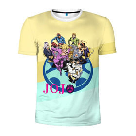Мужская футболка 3D спортивная с принтом JOJO , 100% полиэстер с улучшенными характеристиками | приталенный силуэт, круглая горловина, широкие плечи, сужается к линии бедра | adventure | anime | bizzare | jo jo | jojo | logo | manga | аниме | араки | ахегао | джо | джо джо | джоджо | жижа | жожа | жожо | йойо | лого | манга | мульт | мультфильм | отаку | сериал | символ | хирохико | юри | яой