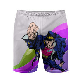 Мужские шорты 3D спортивные с принтом Jojo Jotaro ,  |  | adventure | anime | bizzare | jo jo | jojo | logo | manga | аниме | араки | ахегао | джо | джо джо | джоджо | жижа | жожа | жожо | йойо | лого | манга | мульт | мультфильм | отаку | сериал | символ | хирохико | юри | яой