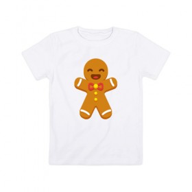 Детская футболка хлопок с принтом Печенька , 100% хлопок | круглый вырез горловины, полуприлегающий силуэт, длина до линии бедер | 