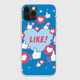 Чехол для iPhone 12 Pro Max с принтом Лайки и сердечки , Силикон |  | facebook | like | love | абстракция | класс | лайки | палецвверх | сердечки | фейсбук