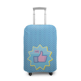 Чехол для чемодана 3D с принтом Сердечки и лайки , 86% полиэфир, 14% спандекс | двустороннее нанесение принта, прорези для ручек и колес | facebook | like | love | абстракция | вк | класс | лайки | палецвверх | сердечки | соцсети | фб | фейсбук