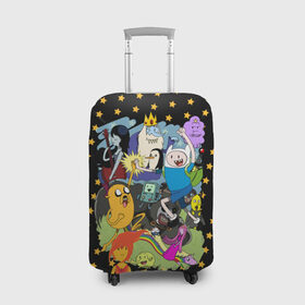 Чехол для чемодана 3D с принтом Adventure Time , 86% полиэфир, 14% спандекс | двустороннее нанесение принта, прорези для ручек и колес | 
