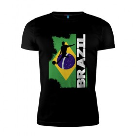Мужская футболка премиум с принтом Бразилия , 92% хлопок, 8% лайкра | приталенный силуэт, круглый вырез ворота, длина до линии бедра, короткий рукав | 