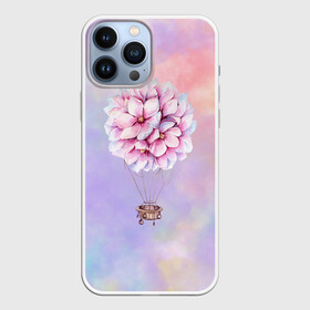 Чехол для iPhone 13 Pro Max с принтом Нежный Воздушный Шар ,  |  | акварель | гортензия | картина | краски | милый | пастель | розы | цветок | цветы