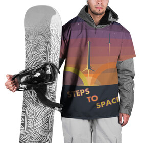 Накидка на куртку 3D с принтом STEPS TO SPACE , 100% полиэстер |  | Тематика изображения на принте: elon musk | falcon 9 | spacex | илон маск | ступень ракеты