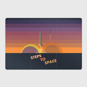 Магнитный плакат 3Х2 с принтом STEPS TO SPACE , Полимерный материал с магнитным слоем | 6 деталей размером 9*9 см | elon musk | falcon 9 | spacex | илон маск | ступень ракеты