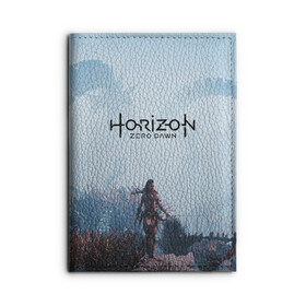 Обложка для автодокументов с принтом Horizon Zero Dawn , натуральная кожа |  размер 19,9*13 см; внутри 4 больших “конверта” для документов и один маленький отдел — туда идеально встанут права | aloy | game | horizon zero dawn | hunter | machine | mecha | robot | snow | spear | the frozen wilds | weapon | игры | постапокалипсис | роботы | фентези | элой