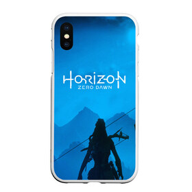 Чехол для iPhone XS Max матовый с принтом HORIZON ZERO DAWN , Силикон | Область печати: задняя сторона чехла, без боковых панелей | aloy | game | horizon zero dawn | hunter | machine | mecha | robot | snow | spear | the frozen wilds | weapon | игры | постапокалипсис | роботы | фентези | элой