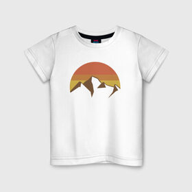 Детская футболка хлопок с принтом Вершины гор и осеннее солнце , 100% хлопок | круглый вырез горловины, полуприлегающий силуэт, длина до линии бедер | вершины | горы | дизайн | красота | осень | пейзаж | природа | снег | солнце | стиль
