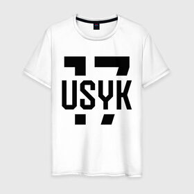 Мужская футболка хлопок с принтом USYK 17 , 100% хлопок | прямой крой, круглый вырез горловины, длина до линии бедер, слегка спущенное плечо. | usyk | wbc | боец | бокс | боксер | украина | усик | чемпион