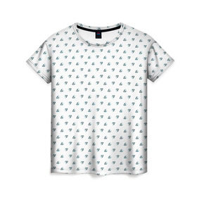 Женская футболка 3D с принтом Glitch triangles , 100% полиэфир ( синтетическое хлопкоподобное полотно) | прямой крой, круглый вырез горловины, длина до линии бедер | glitch | triangles | глич | глюк | треугольники
