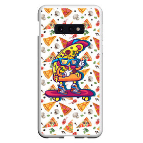 Чехол для Samsung S10E с принтом Пицца на скейте , Силикон | Область печати: задняя сторона чехла, без боковых панелей | pizza | грибы | еда | зелень | колбаса | крутаяпицца | кусокпиццы | пицца | пиццерия | скейт | сыр