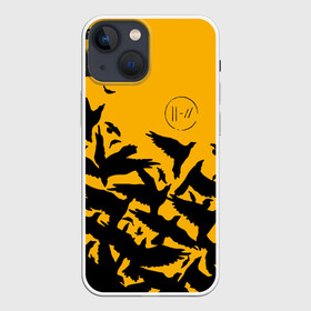 Чехол для iPhone 13 mini с принтом TWENTY ONE PILOTS | 21 PILOTS | TOP ,  |  | Тематика изображения на принте: 21 pilots | 21p | crow | logo | music | rock | top | trench | twenty one pilots | вороны | группа | лого | музыка | рок