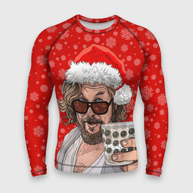 Мужской рашгард 3D с принтом Лебовски Санта ,  |  | balls | big lebowski | bowling | film | happy christmas | movie | santa claus | skittles | большой лебовски | боулинг | дед мороз | кегли | кино | колпак | красная шапка | новый год | праздник | рождество | с новым годом | санта клаус