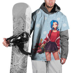 Накидка на куртку 3D с принтом New Year Jinx , 100% полиэстер |  | christmas | game | jinx | legends | legue | legueoflegends | lol | snow | snowflakes | xmas | безбашенная | джинкс | игра | легенд | лига | лигалегенд | лол | рождество | стрелок | хулиганка