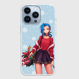 Чехол для iPhone 13 Pro с принтом New Year Jinx ,  |  | christmas | game | jinx | legends | legue | legueoflegends | lol | snow | snowflakes | xmas | безбашенная | джинкс | игра | легенд | лига | лигалегенд | лол | рождество | стрелок | хулиганка