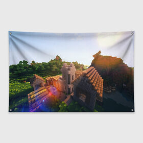 Флаг-баннер с принтом Minecraft , 100% полиэстер | размер 67 х 109 см, плотность ткани — 95 г/м2; по краям флага есть четыре люверса для крепления | blade | blocks | creeper | cubes | game | ken | minecraft | mobs | sword | игры | крипер | майн крафт | майнкрафт | моб