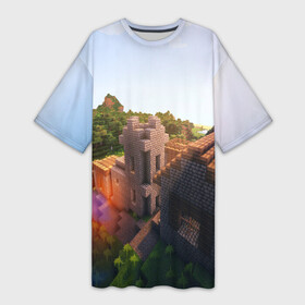 Платье-футболка 3D с принтом Minecraft ,  |  | blade | blocks | creeper | cubes | game | ken | minecraft | mobs | sword | игры | крипер | майн крафт | майнкрафт | моб