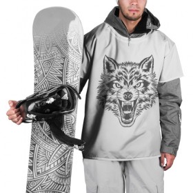 Накидка на куртку 3D с принтом Свирепый волк , 100% полиэстер |  | волк | опасное лицо | свирепость | свирепый | суровый взгляд | хищная рожа | хищник