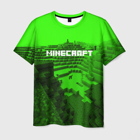 Мужская футболка 3D с принтом Minecraft , 100% полиэфир | прямой крой, круглый вырез горловины, длина до линии бедер | Тематика изображения на принте: blade | blocks | creeper | cubes | game | ken | minecraft | mobs | sword | игры | крипер | майн крафт | майнкрафт | моб