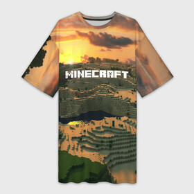 Платье-футболка 3D с принтом MINECRAFT ,  |  | blade | blocks | creeper | cubes | game | ken | minecraft | mobs | sword | игры | крипер | майн крафт | майнкрафт | моб