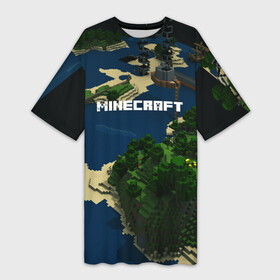 Платье-футболка 3D с принтом minecraft ,  |  | blade | blocks | creeper | cubes | game | ken | minecraft | mobs | sword | игры | крипер | майн крафт | майнкрафт | моб