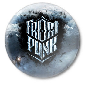 Значок с принтом Frostpunk ,  металл | круглая форма, металлическая застежка в виде булавки | Тематика изображения на принте: frostpunk | фростпанк