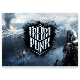 Поздравительная открытка с принтом Frostpunk , 100% бумага | плотность бумаги 280 г/м2, матовая, на обратной стороне линовка и место для марки
 | frostpunk | фростпанк