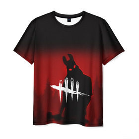 Мужская футболка 3D с принтом Dead by Daylight , 100% полиэфир | прямой крой, круглый вырез горловины, длина до линии бедер | dead by daylight | game | hillbilly | maniacs | trapper | wraith | деревенщина | игра | мертвые днем | охотник | призрак