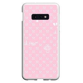 Чехол для Samsung S10E с принтом Lil Peep pink pattern , Силикон | Область печати: задняя сторона чехла, без боковых панелей | Тематика изображения на принте: benz truck | girls | gustav ahr | heart | hip hop | lil | lil peep | look at the sky tonight | love | peep | rap | rose | лил | лилпип | паттерн | пип | рэп | хип хоп | эмо | эмо реп