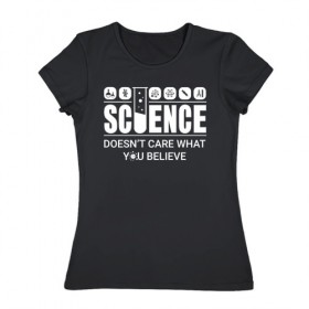 Женская футболка хлопок с принтом Science (dark) , 100% хлопок | прямой крой, круглый вырез горловины, длина до линии бедер, слегка спущенное плечо | 